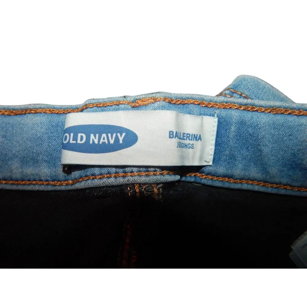 Old Navy Ballerina Jeggings girls size 12 light wash denim jegging pants
